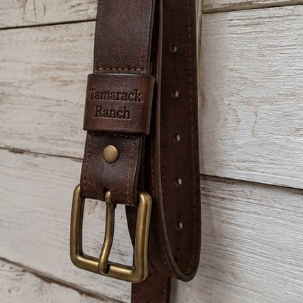 Branded leather belts for business