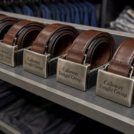 Customized belts for corporate uniform programs