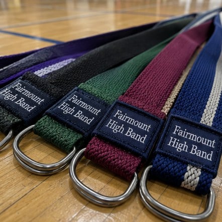 Customized belts for schools and marching bands